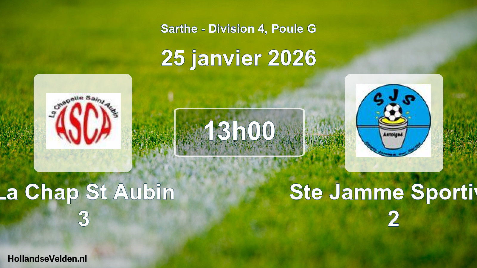Scheduled Match: La Chap St Aubin 3 - Ste Jamme Sportive 2 (25 January 2026)