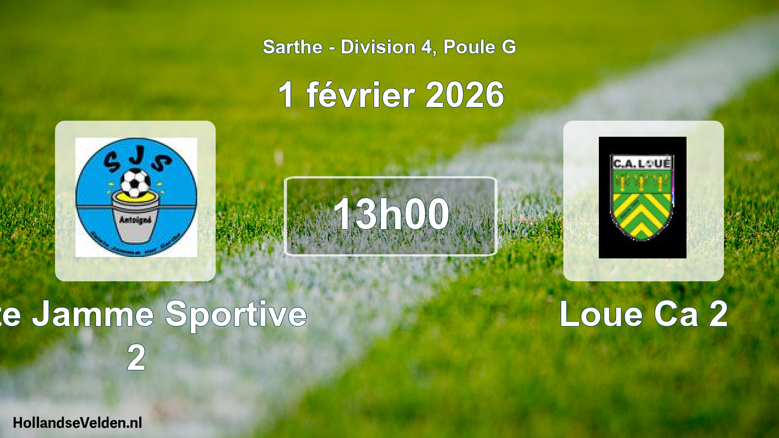 Geplande wedstrijd: Ste Jamme Sportive 2 - Loue Ca 2 (1 février 2026)