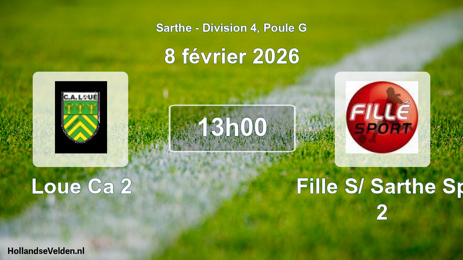 Geplande wedstrijd: Loue Ca 2 - Fille S/ Sarthe Sp 2 (8 février 2026)