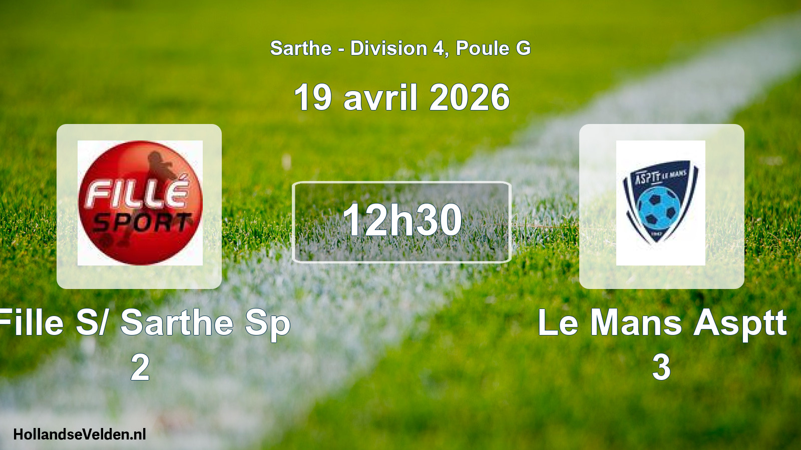 Geplande wedstrijd: Fille S/ Sarthe Sp 2 - Le Mans Asptt 3 (19 april 2026)