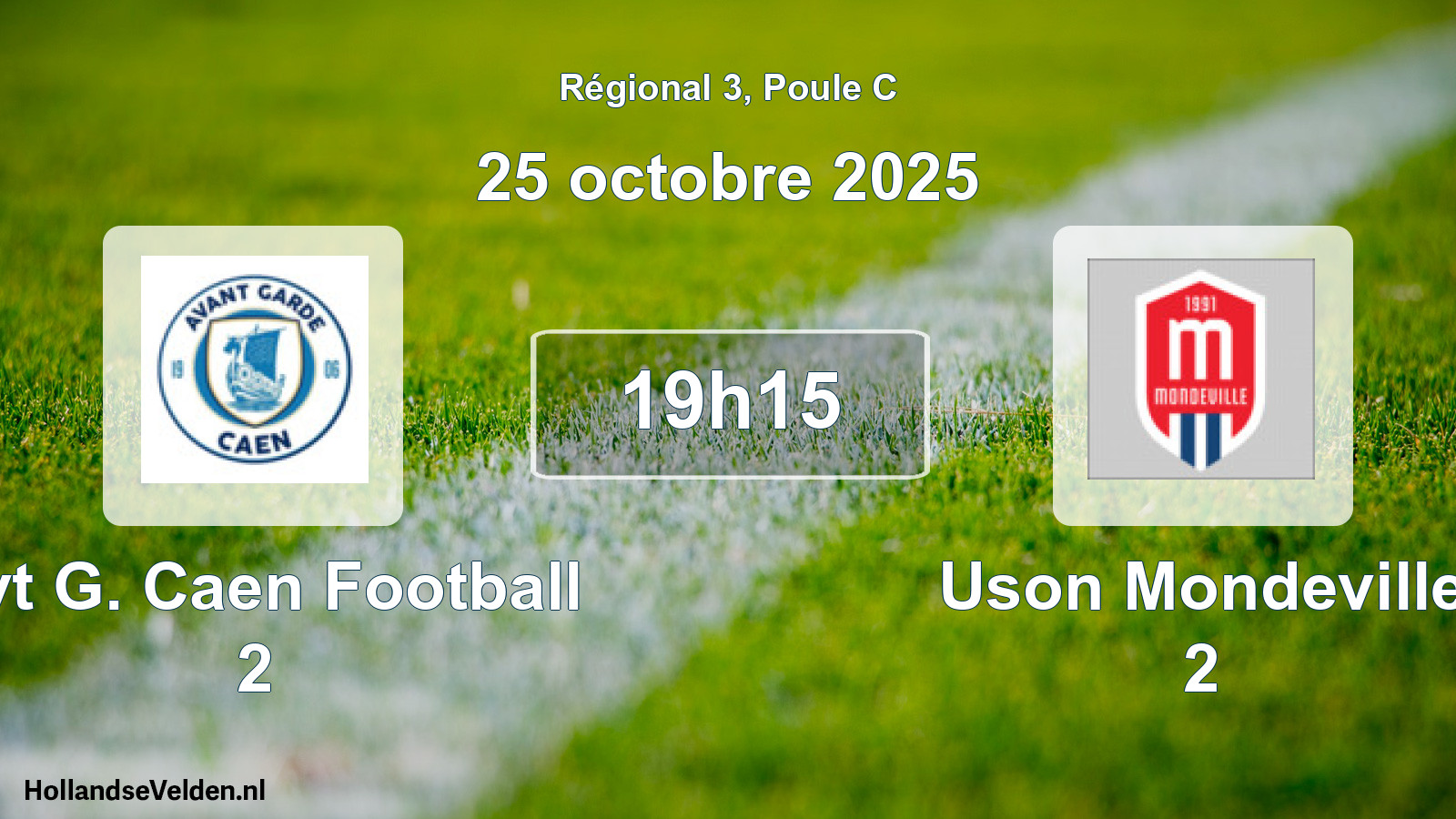 Geplande wedstrijd: Avt G. Caen Football 2 - Uson Mondeville 2 (25 octobre 2025)