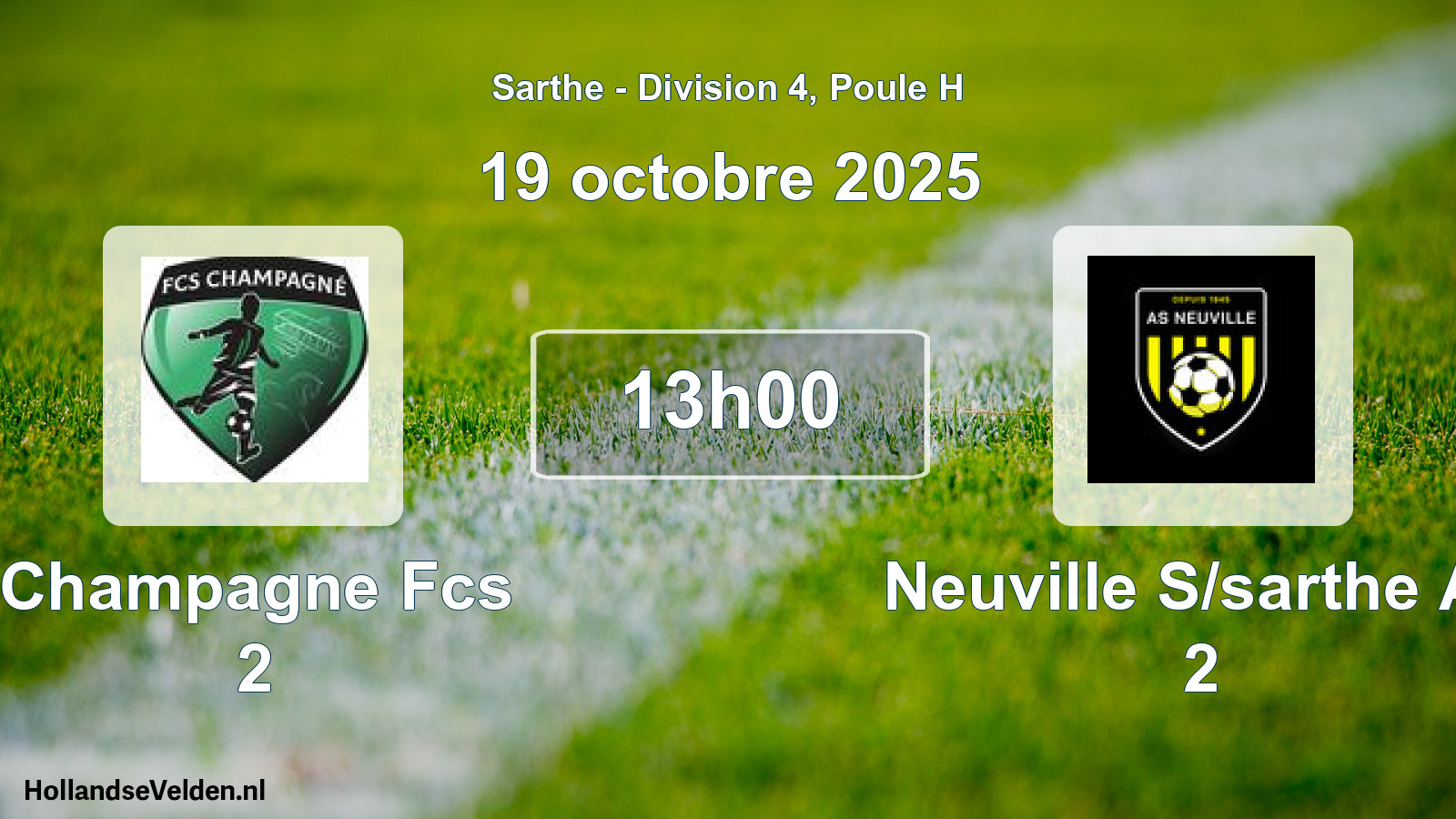 Geplande wedstrijd: Champagne Fcs 2 - Neuville S/sarthe As 2 (19 octobre 2025)