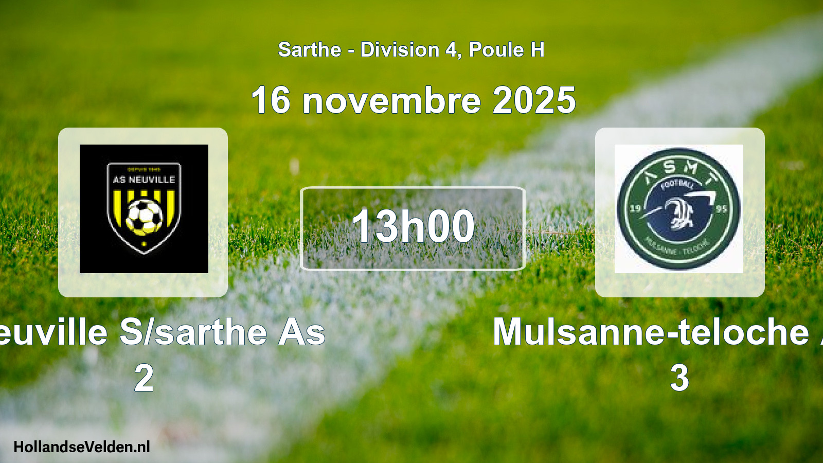 Geplande wedstrijd: Neuville S/sarthe As 2 - Mulsanne-teloche As 3 (16 november 2025)