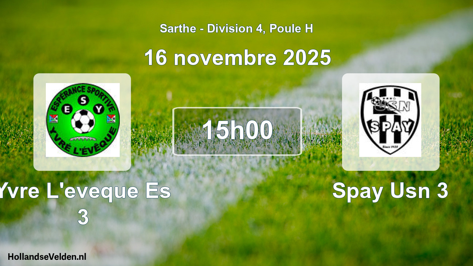 Geplande wedstrijd: Yvre L'eveque Es 3 - Spay Usn 3 (16 novembre 2025)