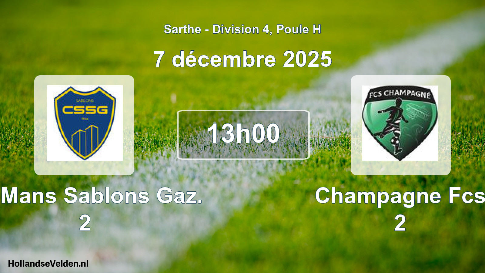 Geplande wedstrijd: Le Mans Sablons Gaz. 2 - Champagne Fcs 2 (7 décembre 2025)