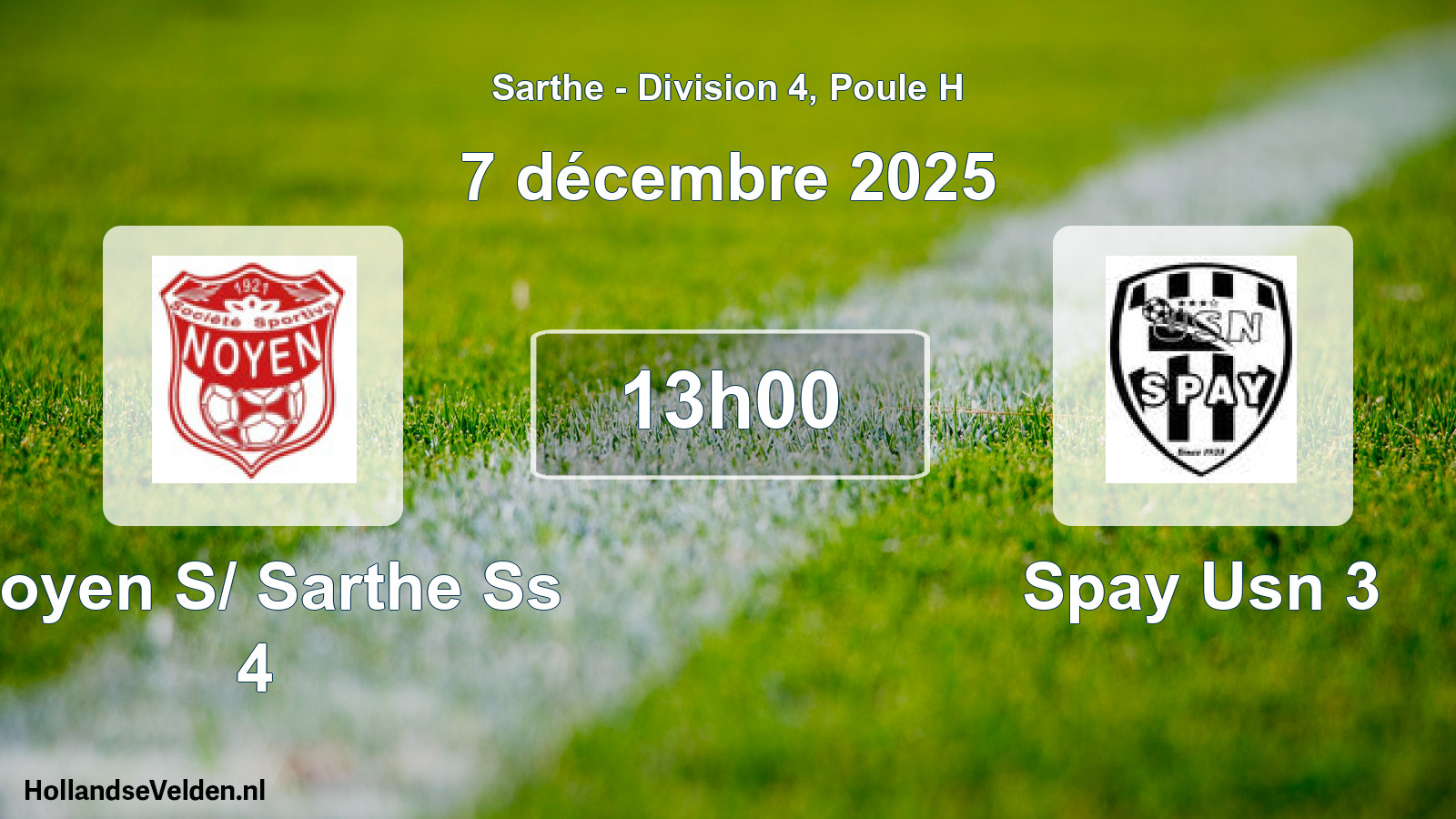 Geplande wedstrijd: Noyen S/ Sarthe Ss 4 - Spay Usn 3 (7 december 2025)