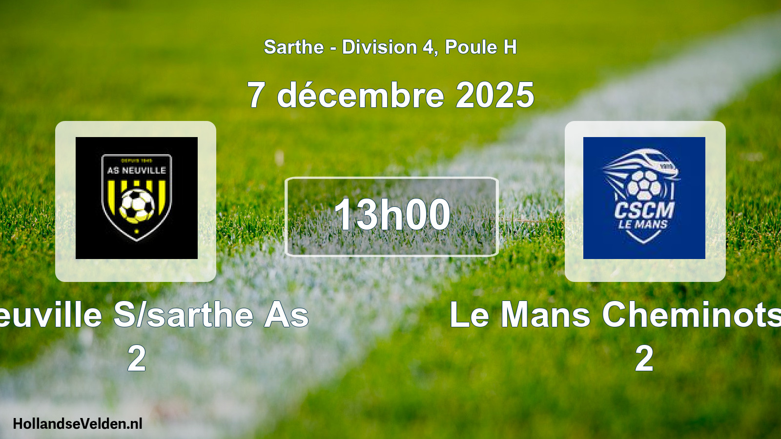 Geplande wedstrijd: Neuville S/sarthe As 2 - Le Mans Cheminots Cs 2 (7 décembre 2025)
