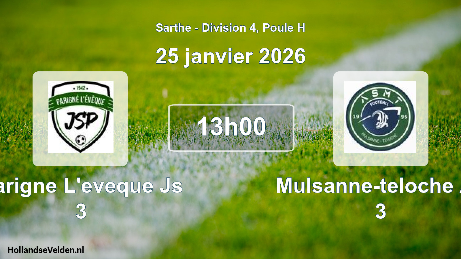Geplande wedstrijd: Parigne L'eveque Js 3 - Mulsanne-teloche As 3 (25 janvier 2026)