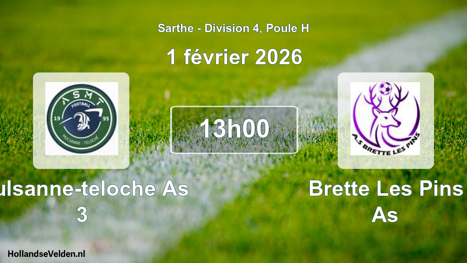 Geplande wedstrijd: Mulsanne-teloche As 3 - Brette Les Pins As (1 février 2026)