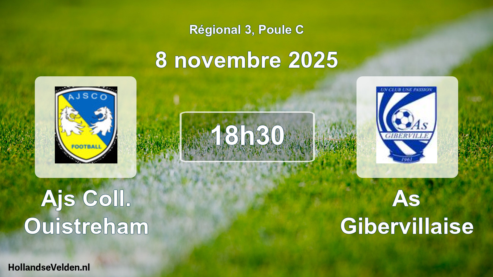 Geplande wedstrijd: Ajs Coll. Ouistreham - As Gibervillaise (8 novembre 2025)