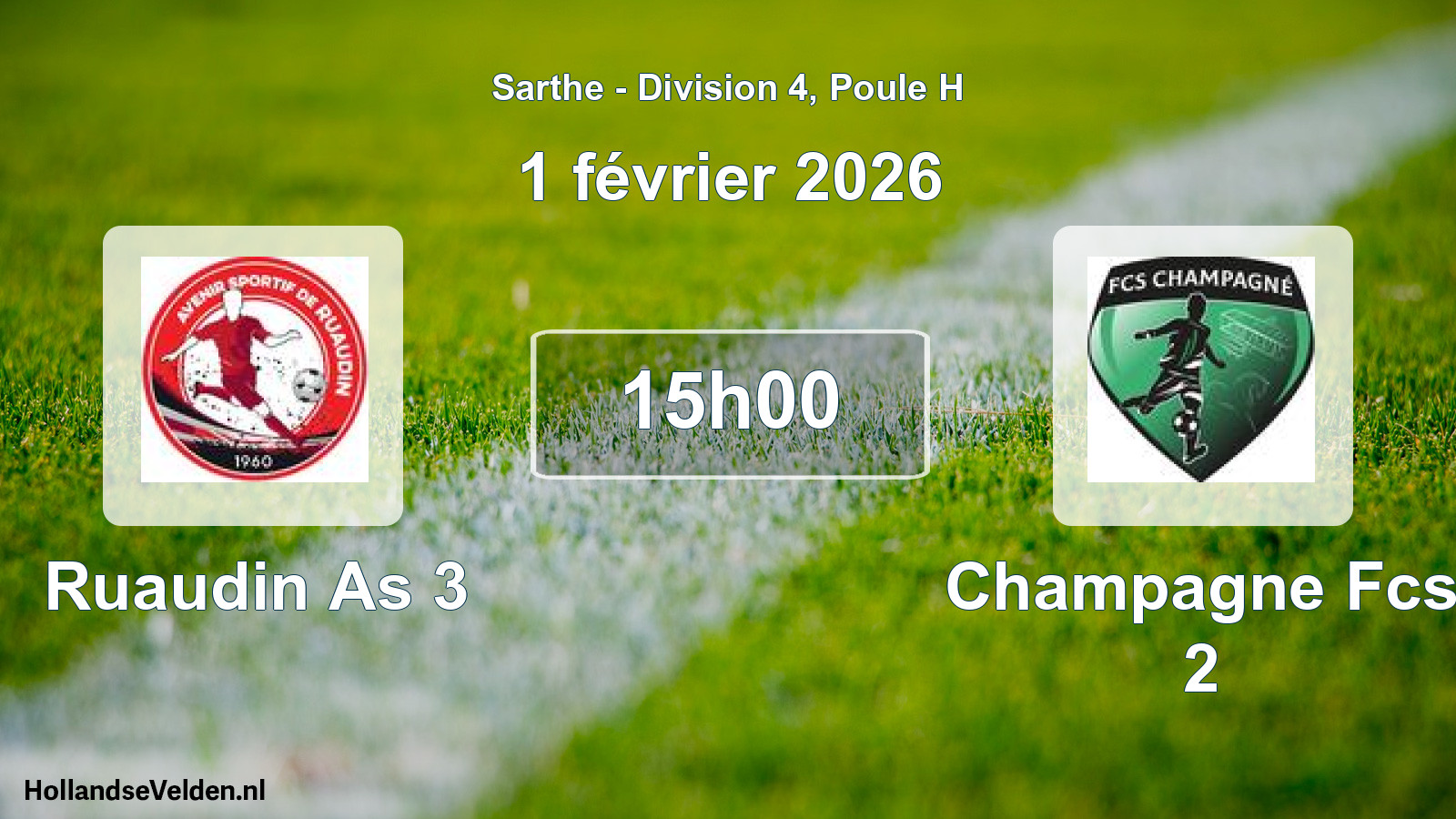 Scheduled Match: Ruaudin As 3 - Champagne Fcs 2 (1 February 2026)