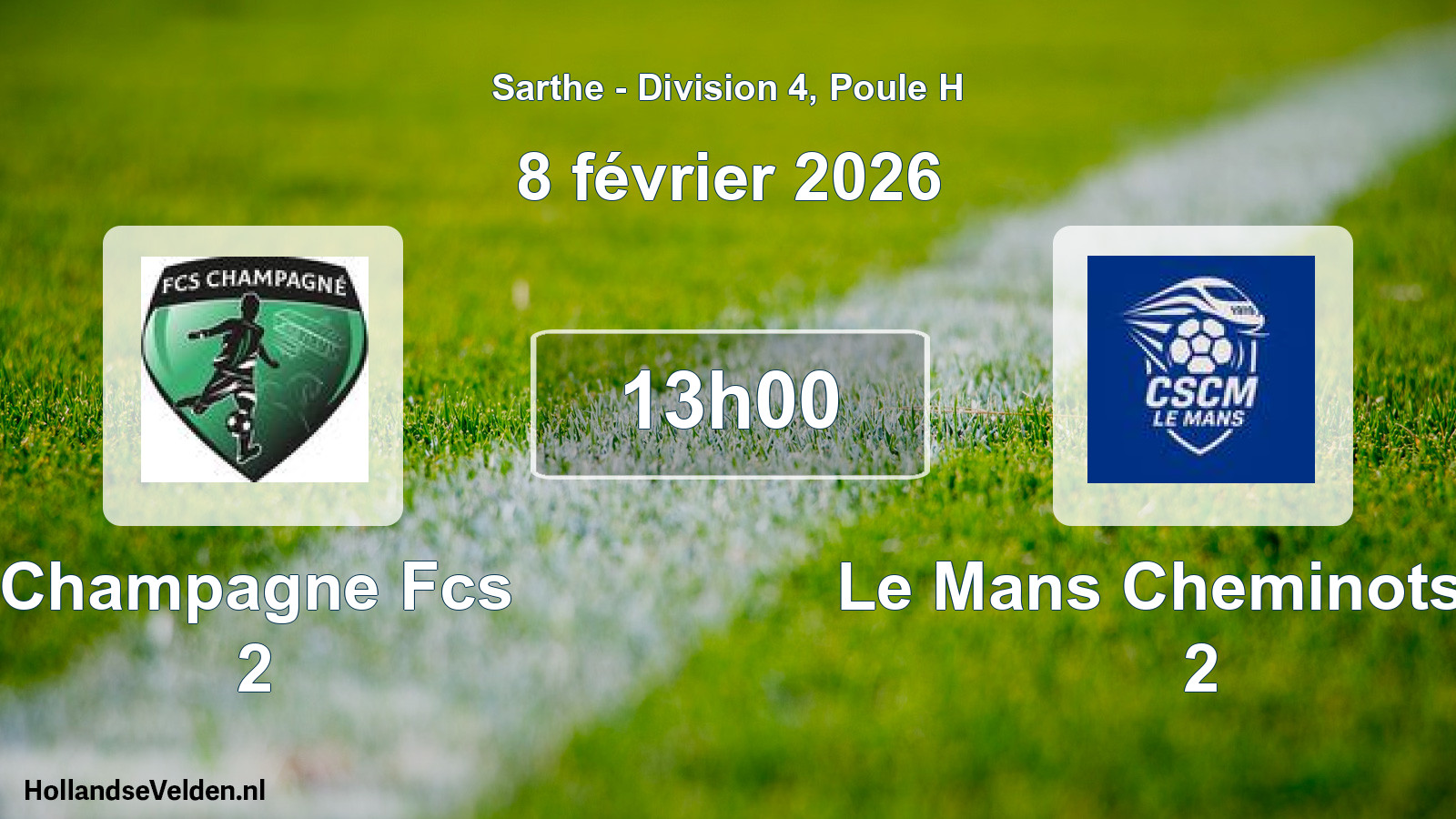 Geplande wedstrijd: Champagne Fcs 2 - Le Mans Cheminots Cs 2 (8 février 2026)