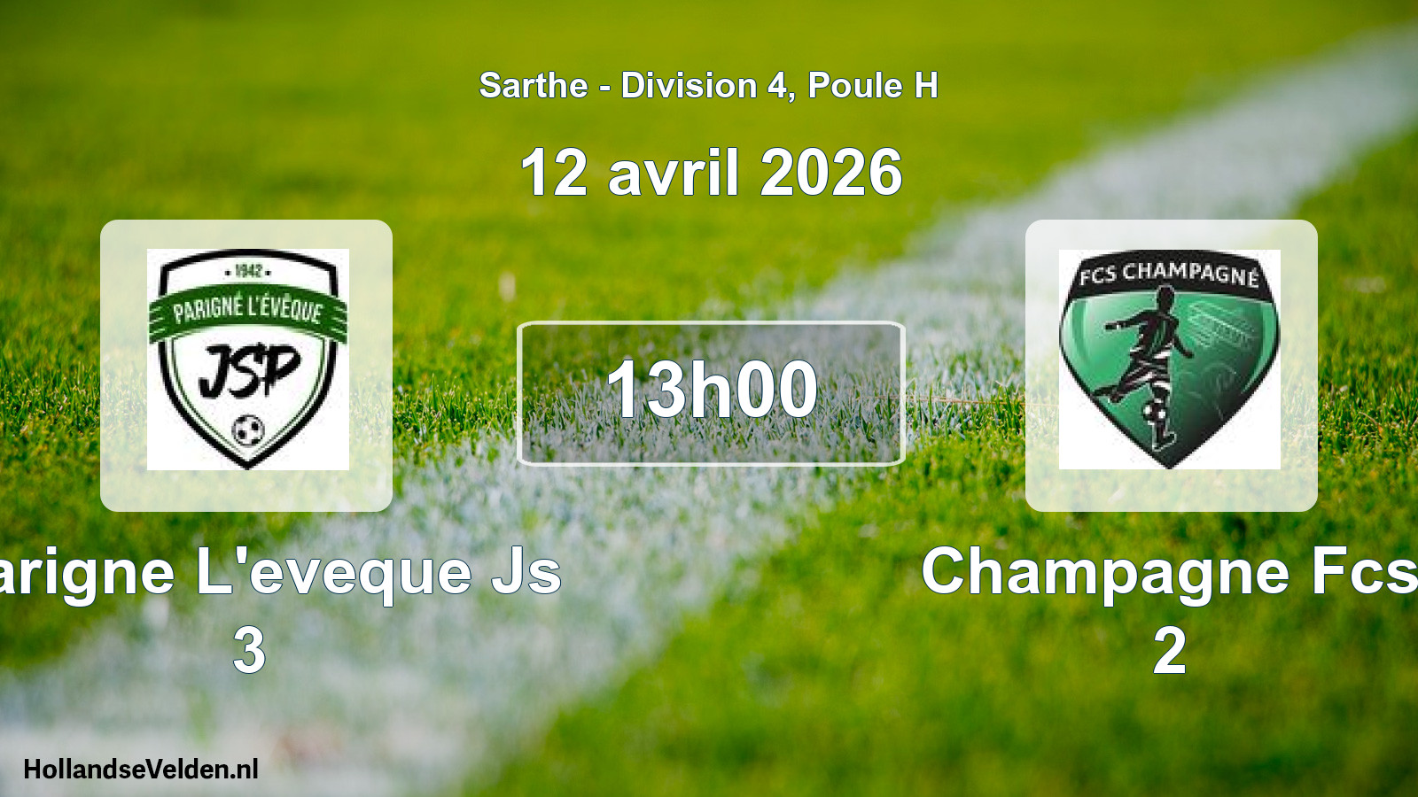 Geplande wedstrijd: Parigne L'eveque Js 3 - Champagne Fcs 2 (12 avril 2026)