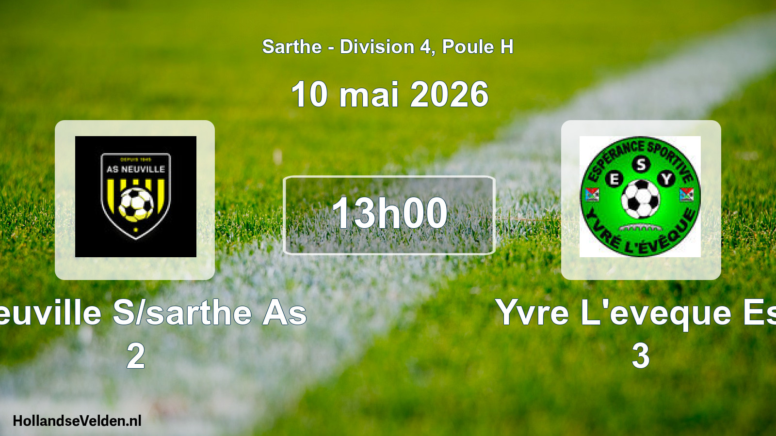 Geplande wedstrijd: Neuville S/sarthe As 2 - Yvre L'eveque Es 3 (10 mei 2026)
