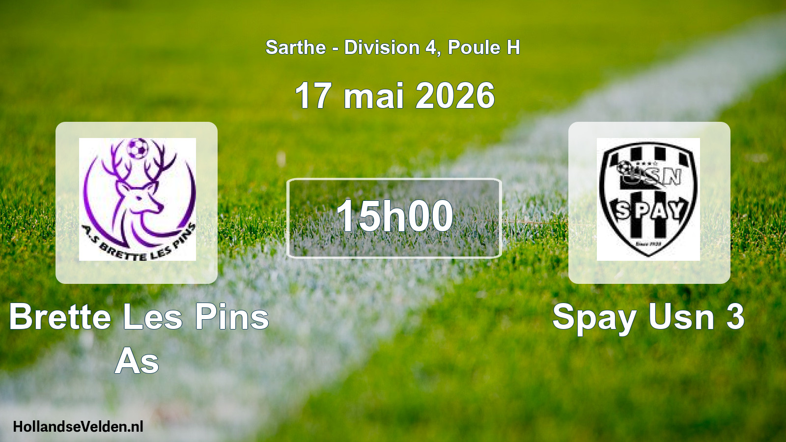 Geplande wedstrijd: Brette Les Pins As - Spay Usn 3 (17 mai 2026)