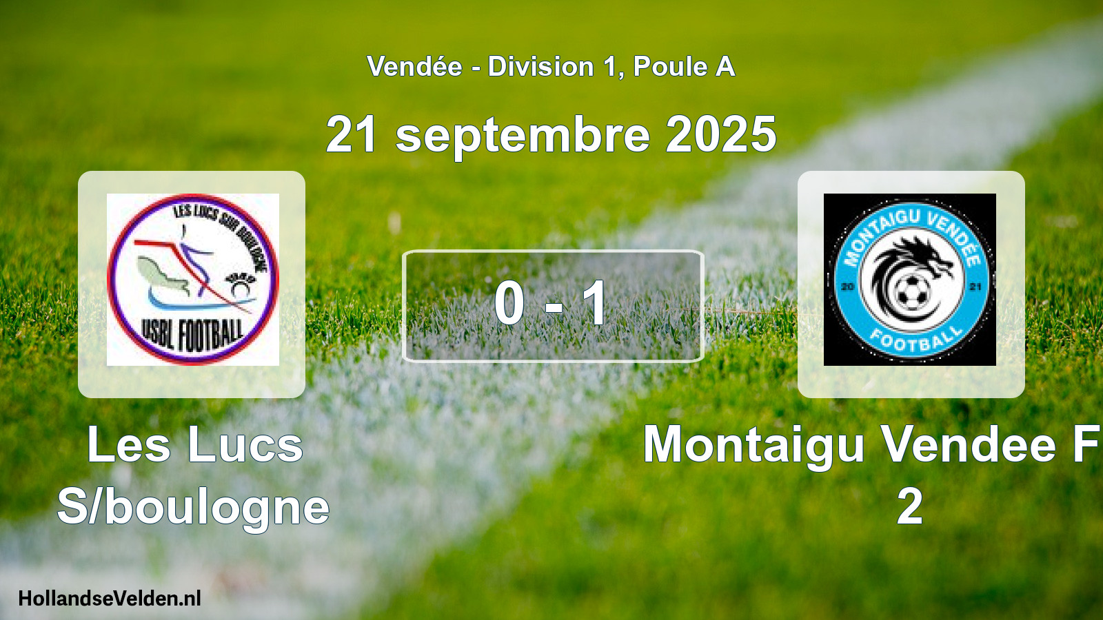 Gespeelde wedstrijd: Les Lucs S/boulogne - Montaigu Vendee Foot 2 0 - 1 (21 september 2025)
