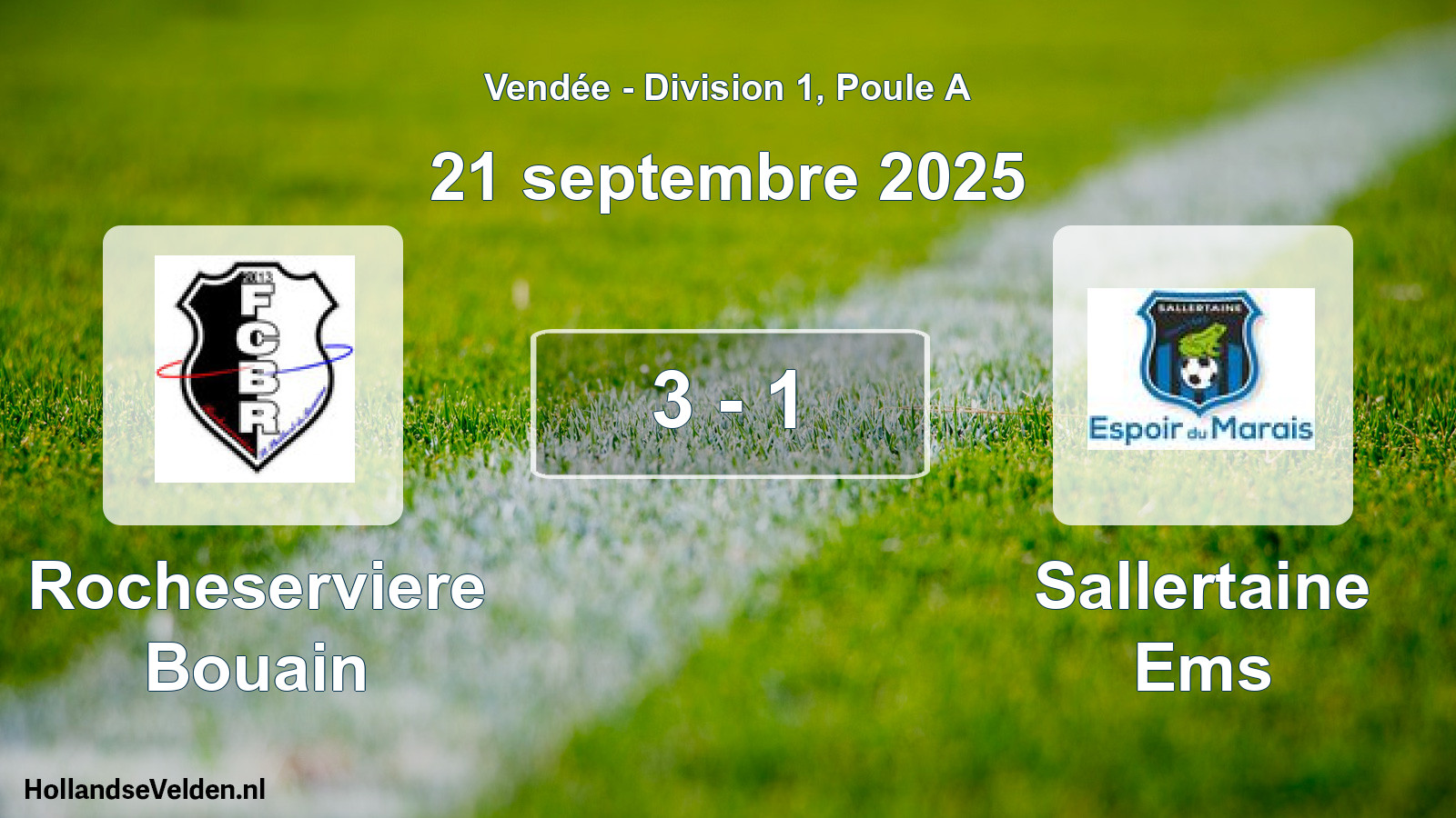 Gespeelde wedstrijd: Rocheserviere Bouain - Sallertaine Ems 3 - 1 (21 september 2025)