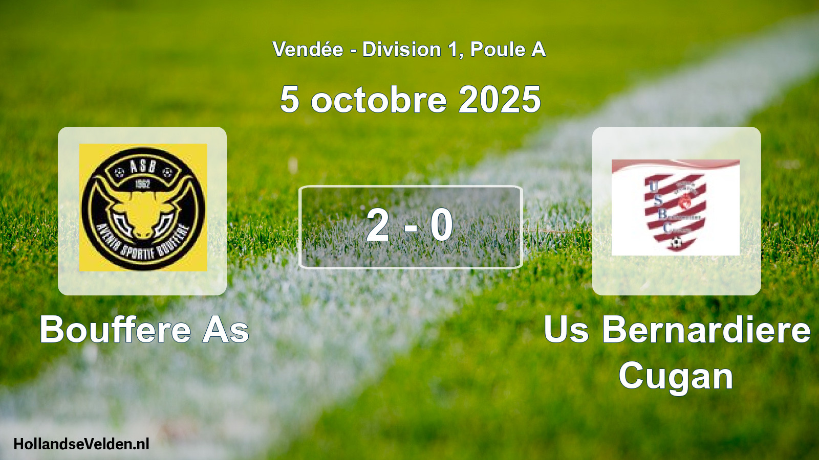 Gespeelde wedstrijd: Bouffere As - Us Bernardiere Cugan 2 - 0 (5 oktober 2025)