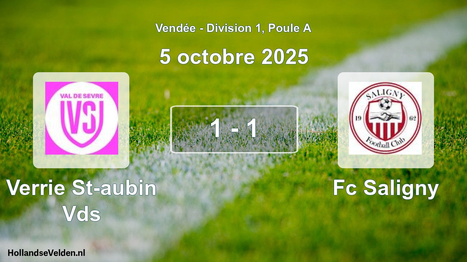 Gespeelde wedstrijd: Verrie St-aubin Vds - Fc Saligny 1 - 1 (5 octobre 2025)