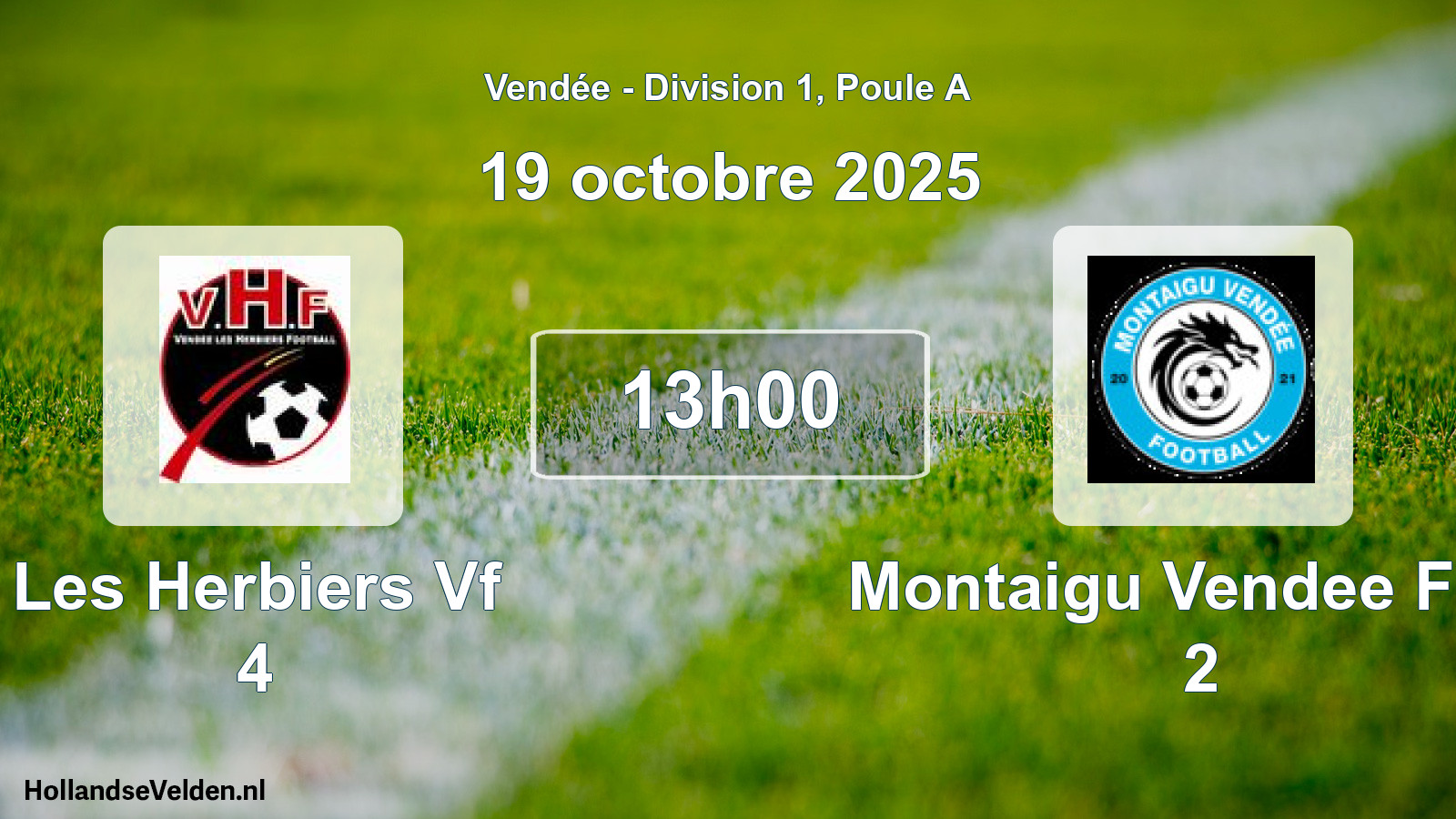 Scheduled Match: Les Herbiers Vf 4 - Montaigu Vendee Foot 2 (19 October 2025)