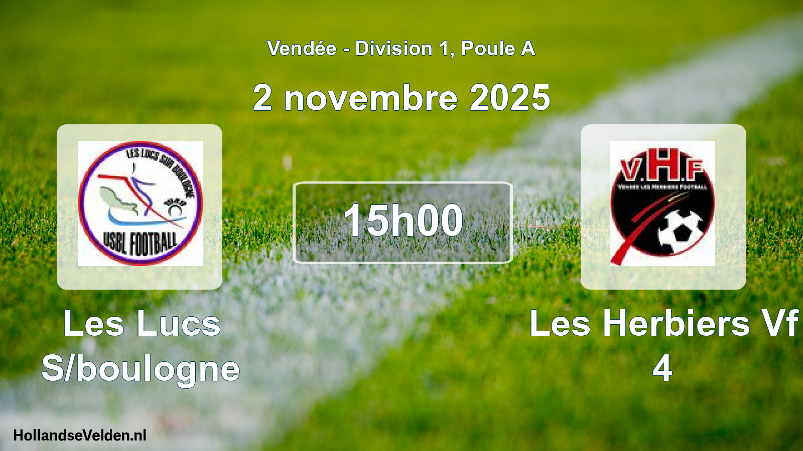 Geplande wedstrijd: Les Lucs S/boulogne - Les Herbiers Vf 4 (2 novembre 2025)