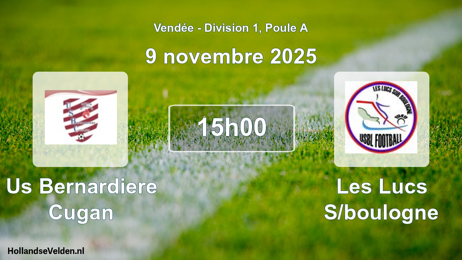 Geplande wedstrijd: Us Bernardiere Cugan - Les Lucs S/boulogne (9 november 2025)