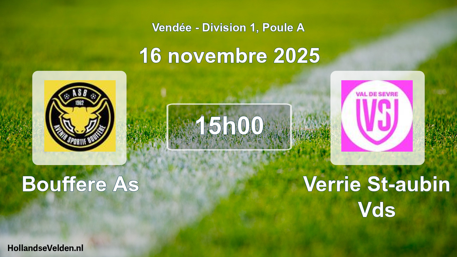 Geplande wedstrijd: Bouffere As - Verrie St-aubin Vds (16 novembre 2025)