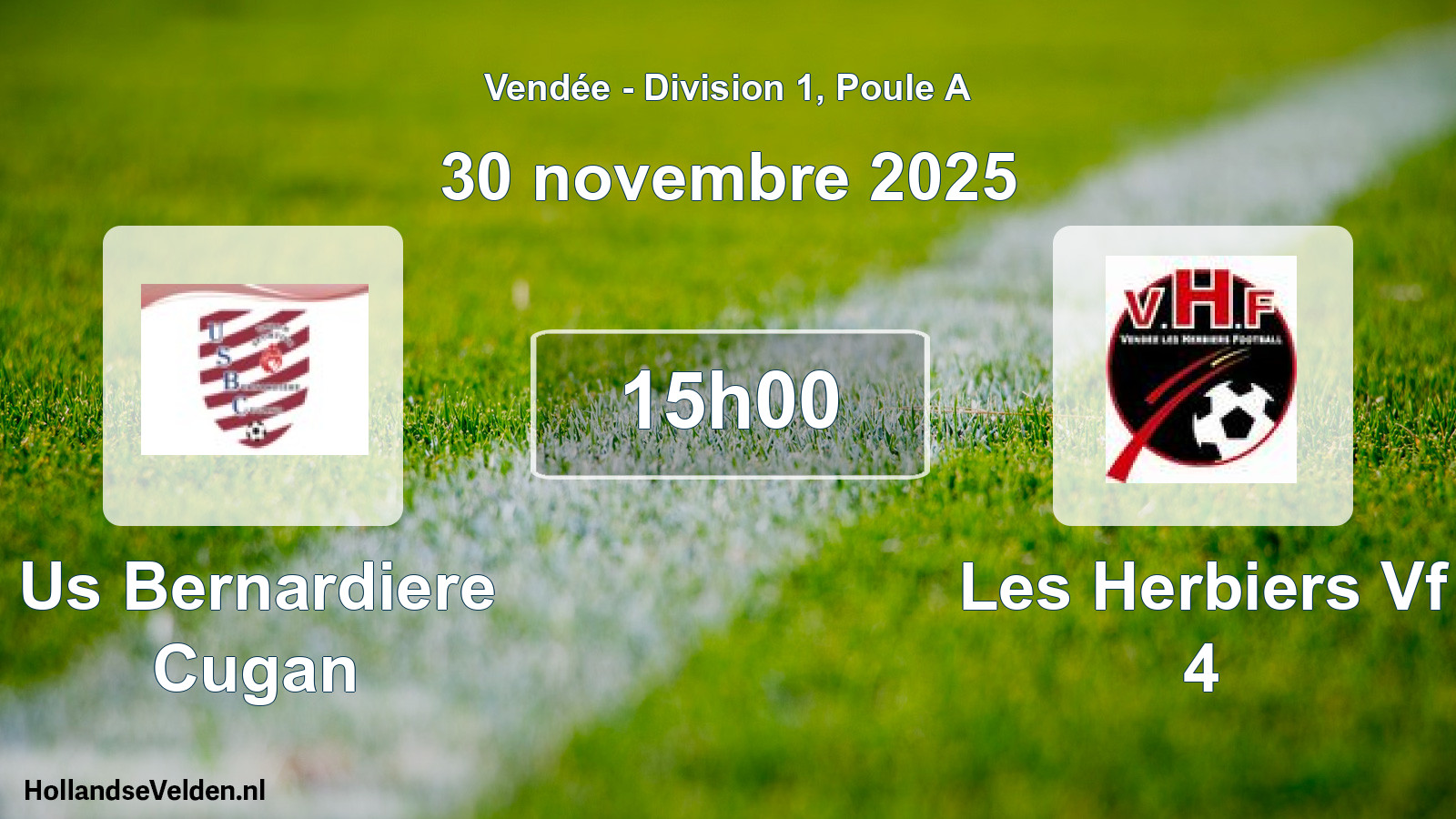 Geplande wedstrijd: Us Bernardiere Cugan - Les Herbiers Vf 4 (30 november 2025)