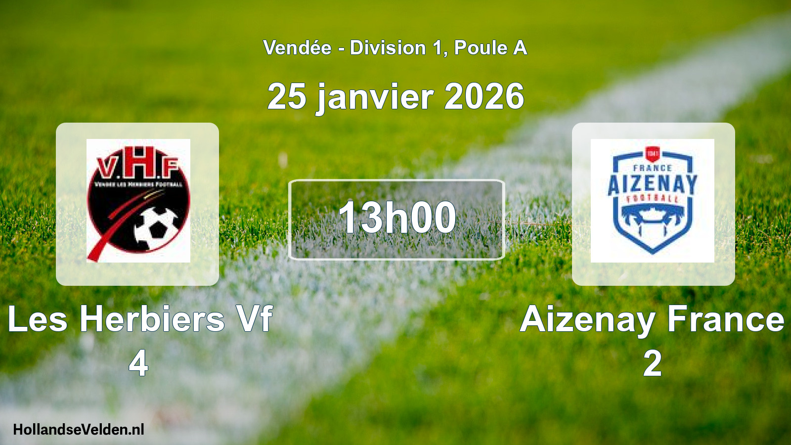 Geplande wedstrijd: Les Herbiers Vf 4 - Aizenay France 2 (25 janvier 2026)
