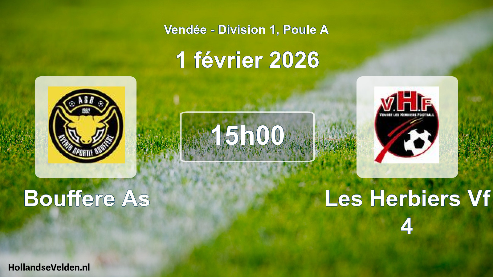 Geplande wedstrijd: Bouffere As - Les Herbiers Vf 4 (1 février 2026)