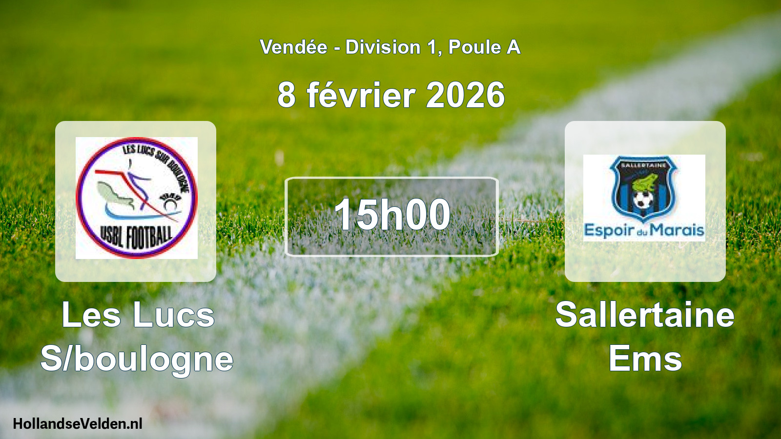 Geplande wedstrijd: Les Lucs S/boulogne - Sallertaine Ems (8 février 2026)