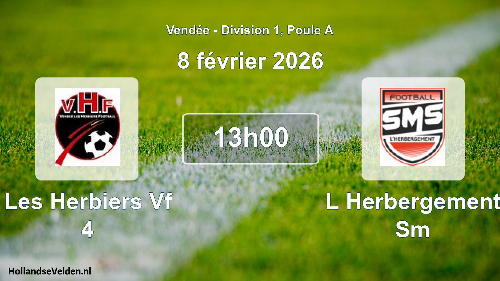 Geplande wedstrijd: Les Herbiers Vf 4 - L Herbergement Sm (8 februari 2026)