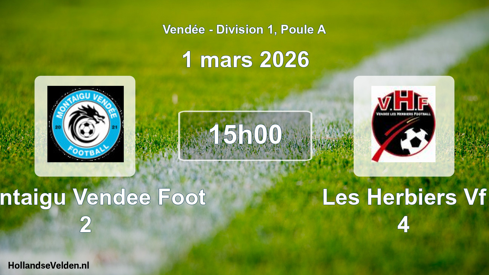 Scheduled Match: Montaigu Vendee Foot 2 - Les Herbiers Vf 4 (1 March 2026)