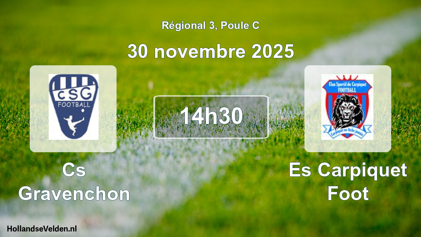 Geplande wedstrijd: Cs Gravenchon - Es Carpiquet Foot (30 novembre 2025)