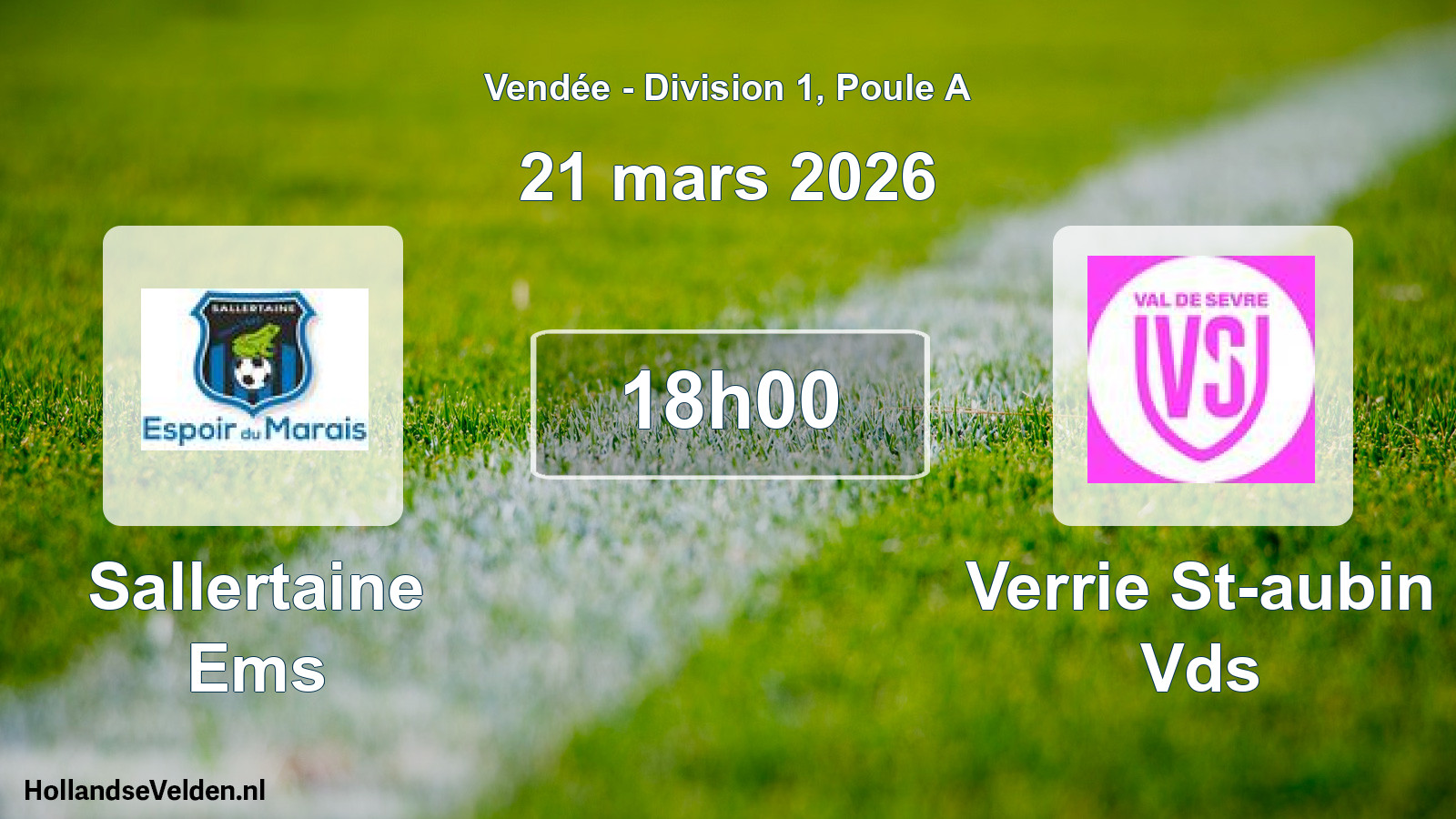 Geplande wedstrijd: Sallertaine Ems - Verrie St-aubin Vds (21 mars 2026)