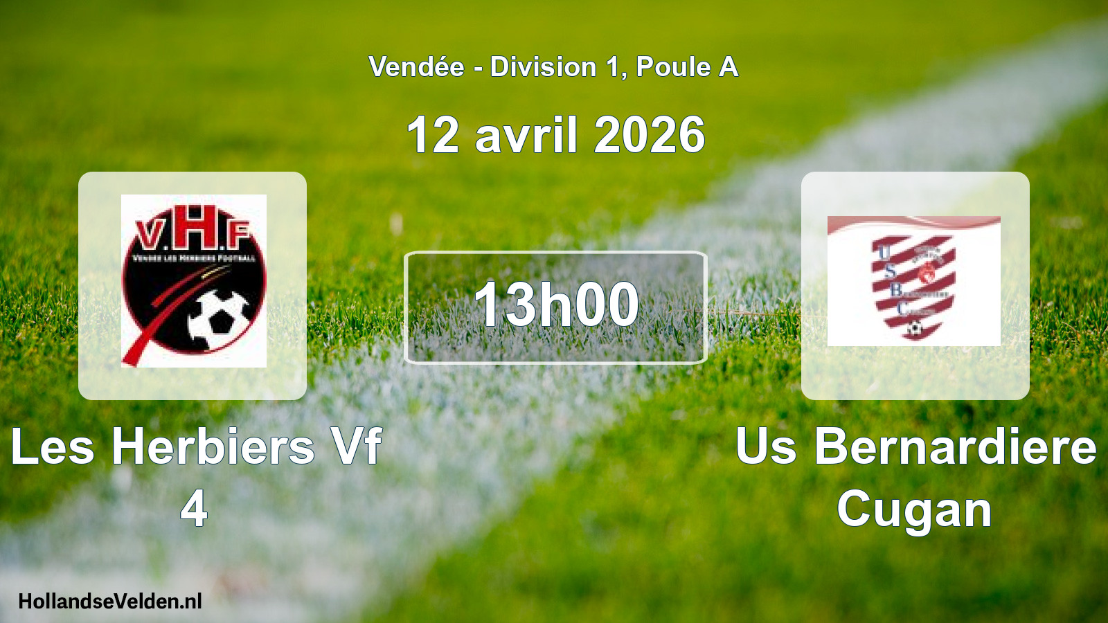 Geplande wedstrijd: Les Herbiers Vf 4 - Us Bernardiere Cugan (12 april 2026)