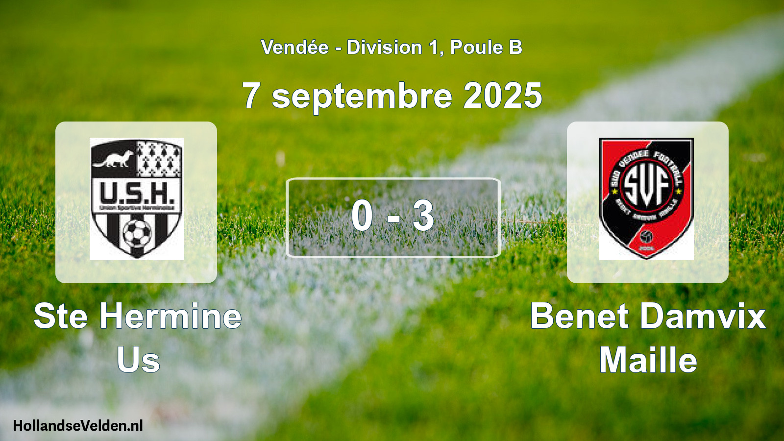 Total number of matches played: Ste Hermine Us - Benet Damvix Maille 0 - 3 (7 September 2025)
