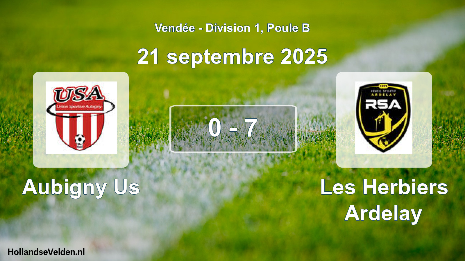 Gespeelde wedstrijd: Aubigny Us - Les Herbiers Ardelay 0 - 7 (21 septembre 2025)