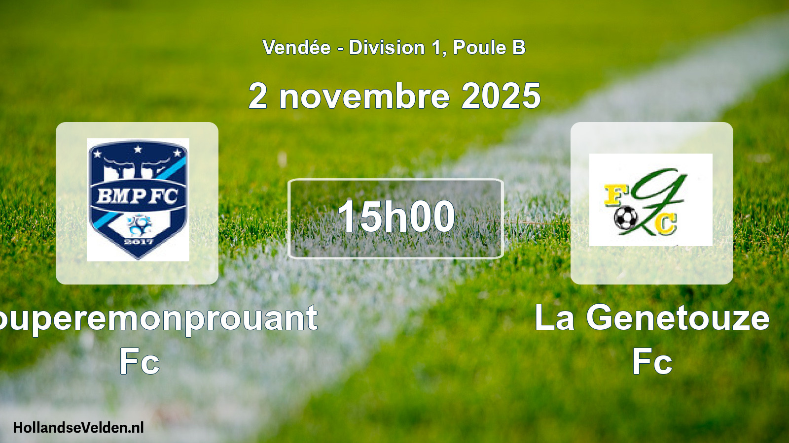 Geplande wedstrijd: Bouperemonprouant Fc - La Genetouze Fc (2 novembre 2025)