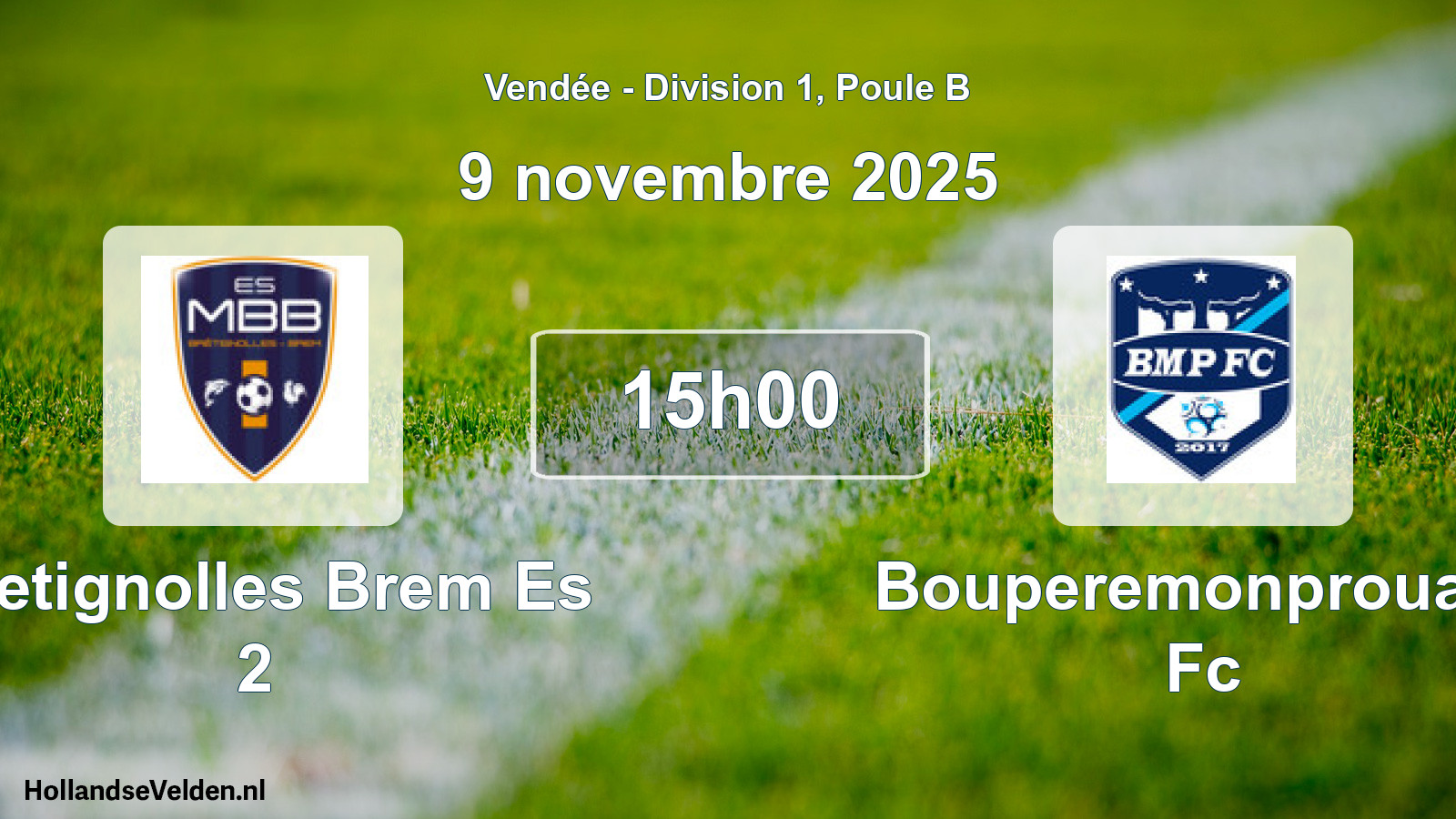 Scheduled Match: Bretignolles Brem Es 2 - Bouperemonprouant Fc (9 November 2025)