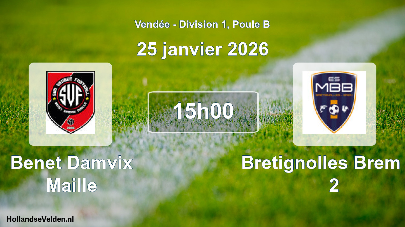 Geplande wedstrijd: Benet Damvix Maille - Bretignolles Brem Es 2 (25 januari 2026)