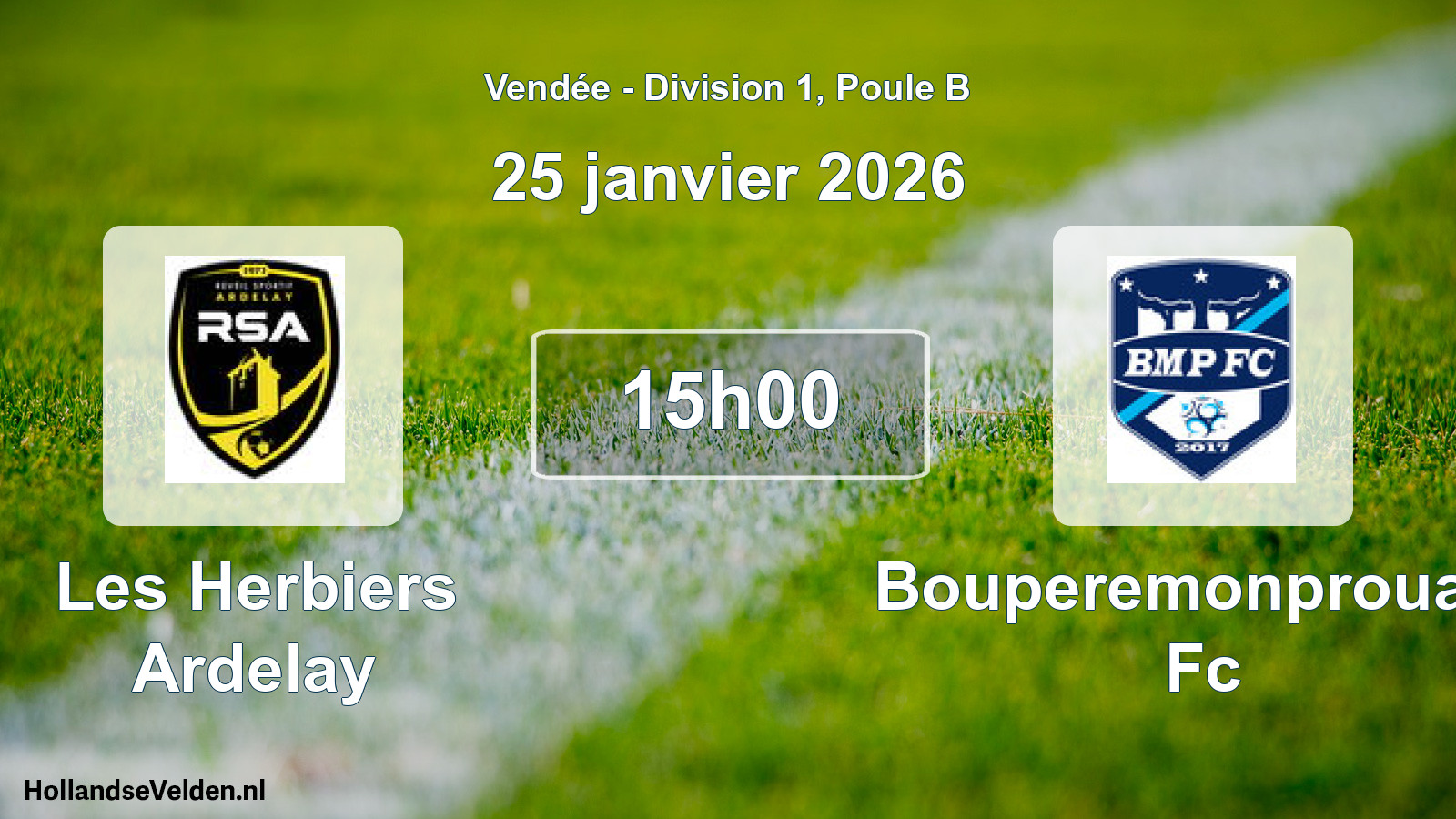 Geplande wedstrijd: Les Herbiers Ardelay - Bouperemonprouant Fc (25 janvier 2026)