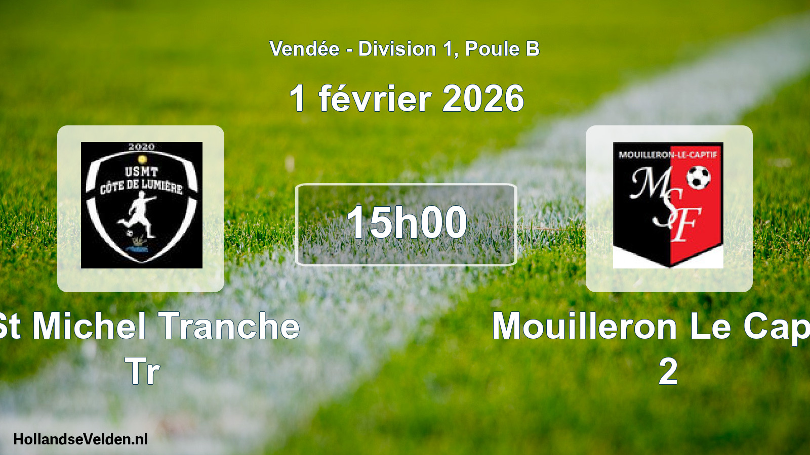 Geplande wedstrijd: St Michel Tranche Tr - Mouilleron Le Captif 2 (1 février 2026)