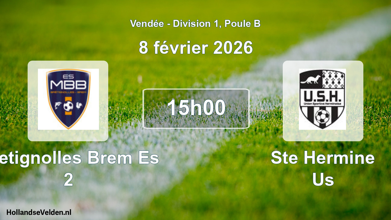 Geplande wedstrijd: Bretignolles Brem Es 2 - Ste Hermine Us (8 février 2026)