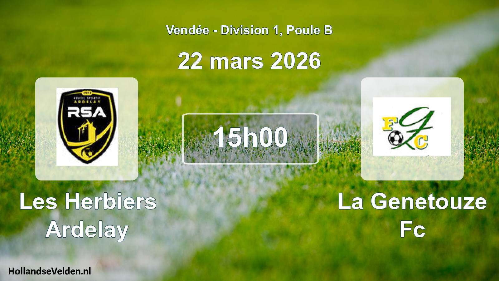 Geplande wedstrijd: Les Herbiers Ardelay - La Genetouze Fc (22 maart 2026)
