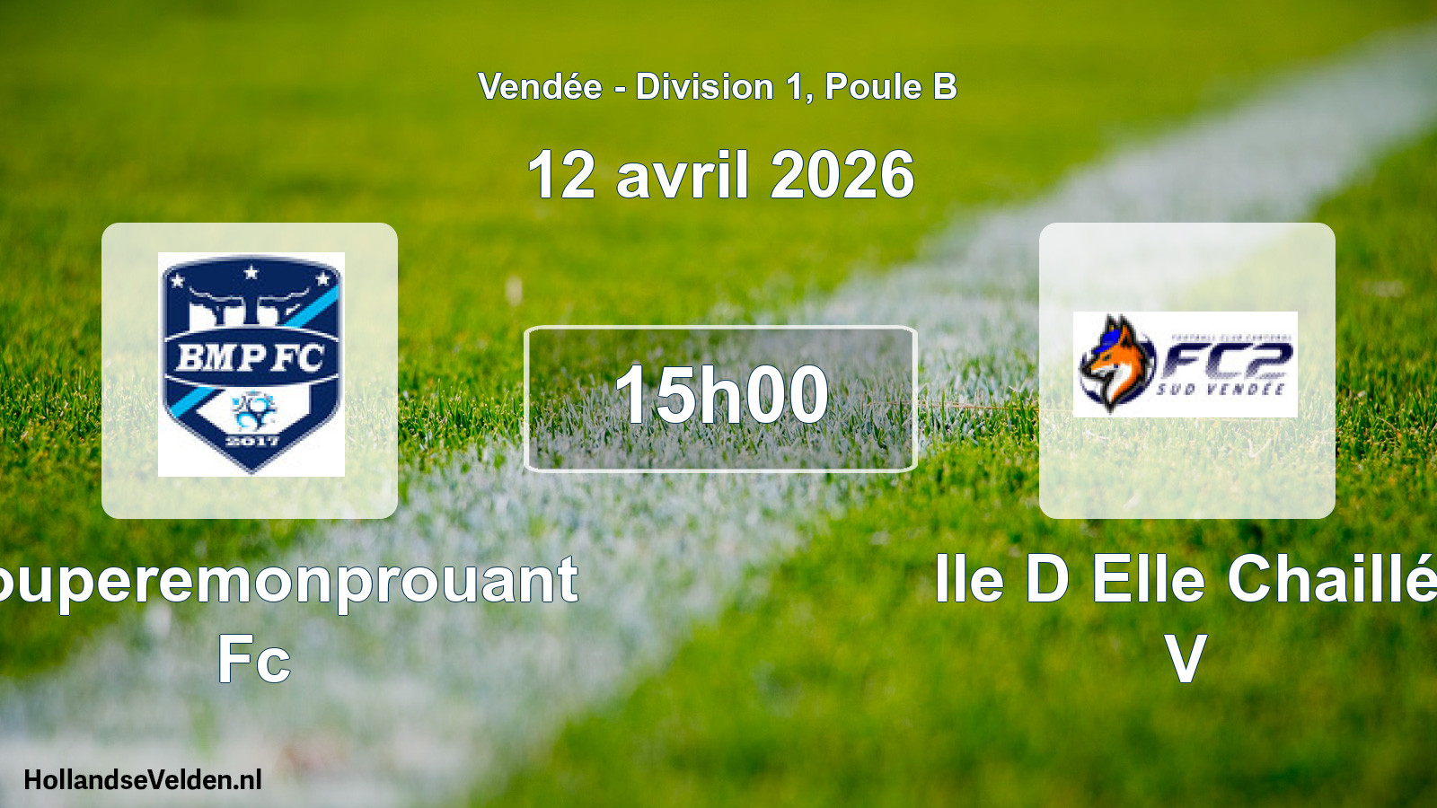 Geplande wedstrijd: Bouperemonprouant Fc - Ile D Elle Chaillé V (12 avril 2026)