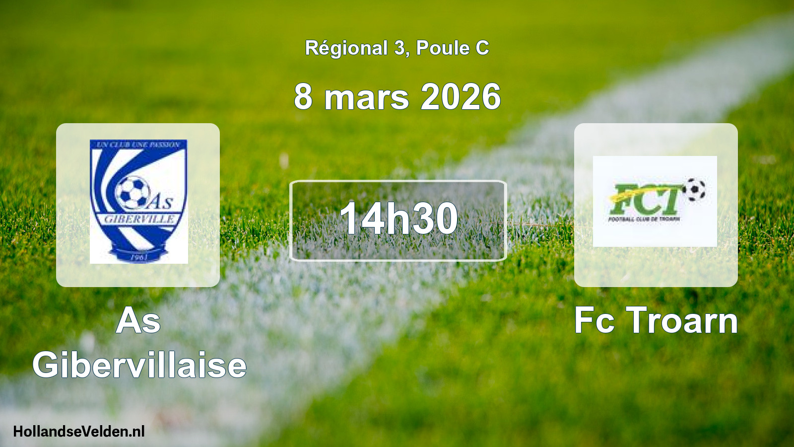 Geplande wedstrijd: As Gibervillaise - Fc Troarn (8 maart 2026)