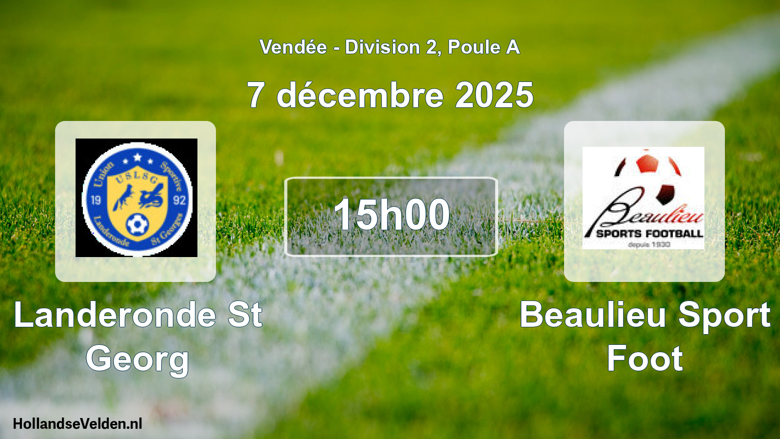 Geplande wedstrijd: Landeronde St Georg - Beaulieu Sport Foot (7 décembre 2025)