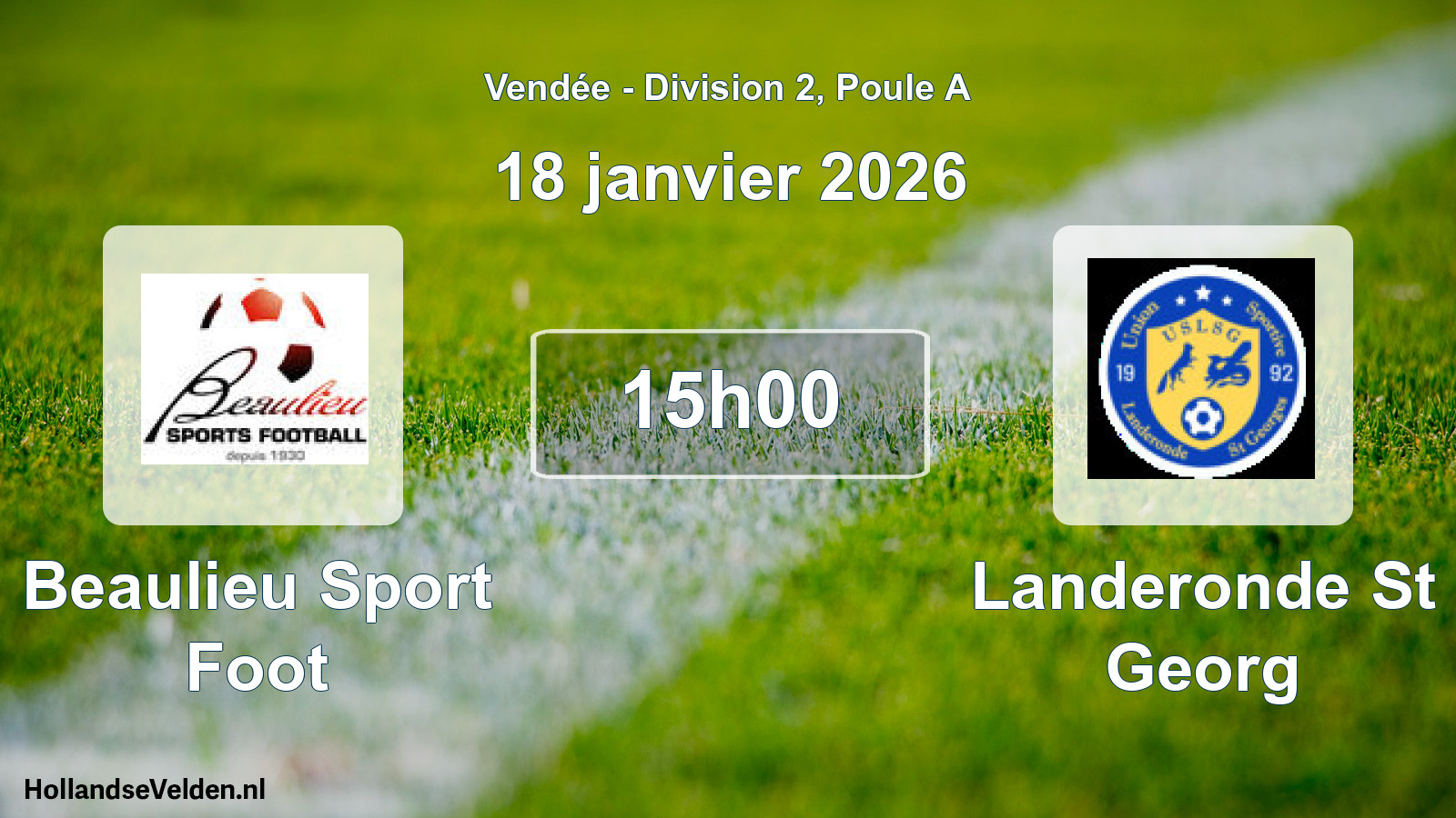 Geplande wedstrijd: Beaulieu Sport Foot - Landeronde St Georg (18 janvier 2026)