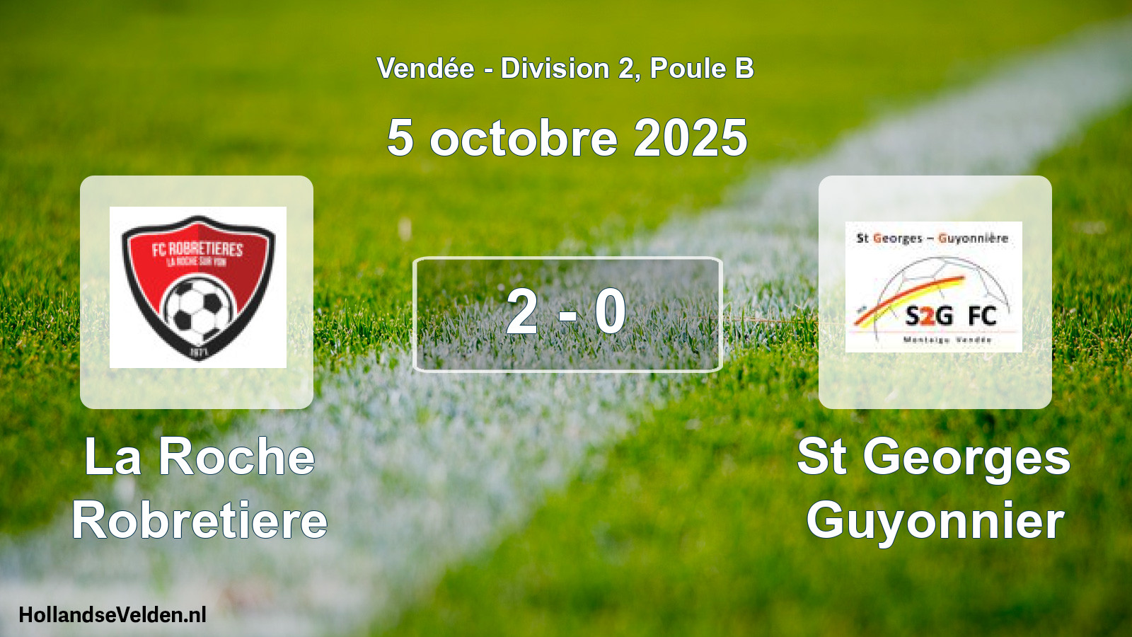 Gespeelde wedstrijd: La Roche Robretiere - St Georges Guyonnier 2 - 0 (5 oktober 2025)